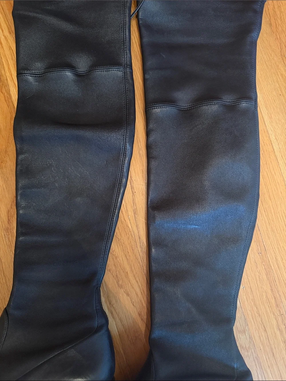 Stuart Weitzman Black Over-the-Knee Leather Boots